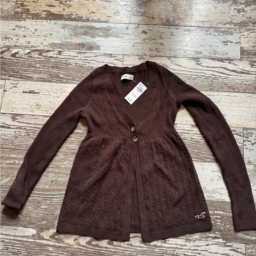 Hollister Women's Chocolate Cardigan Sweater